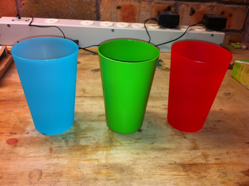 coloured cups